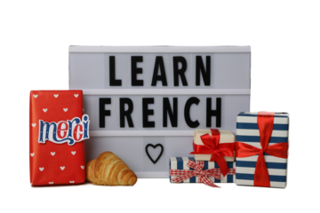 PNG, gift with the word mercy, isolated on white background.