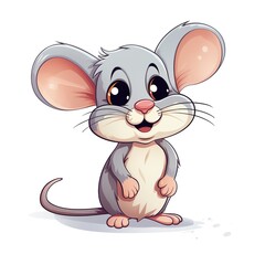 cartoon mouse on white background