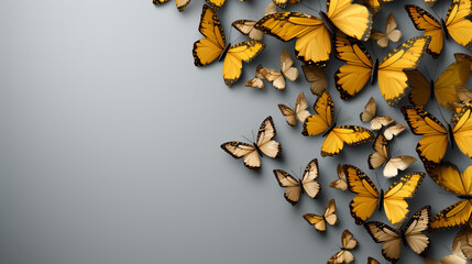 Butterfly isolated on color background.