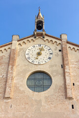 Detail of the facade of the Duomo of Montagnana, Italy