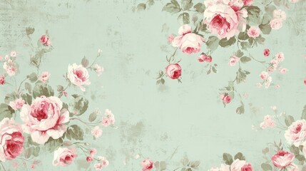 Fototapeta na wymiar Victorian Romance. Shabby Chic Wallpaper with Pastel and Romantic Tones, Featuring a Solid Pattern for an Elegant and Timeless Aesthetic.