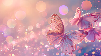 butterfly on pink background