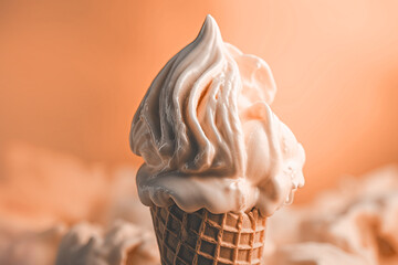 Ice cream background texture in color of the year 2024 Peach Fuzz