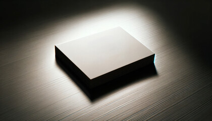 Minimalist white business card stack on a textured surface. Clean design aesthetic Generative AI