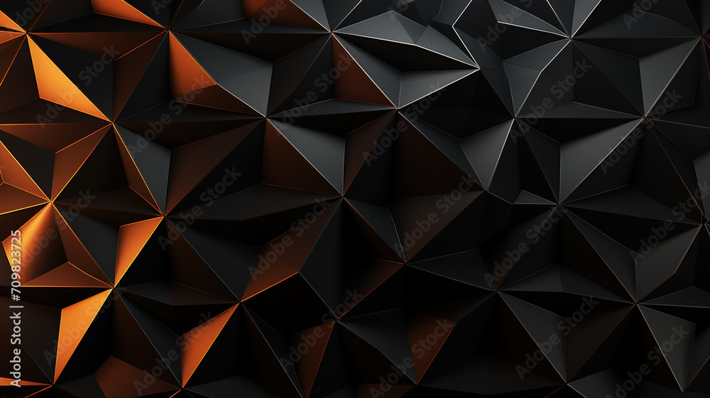 Wall mural Abstract polygonal space low poly dark background with connecting dots and lines.