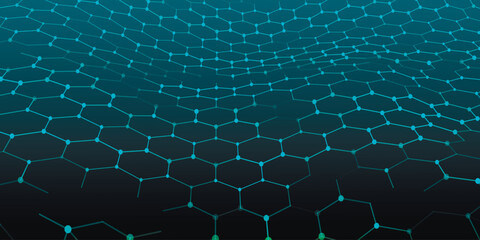 Fototapeta premium Futuristic hexagon background. Futuristic hexagonal vector illustration. Abstract technology background. Technology concept. Big data. 3d rendering.