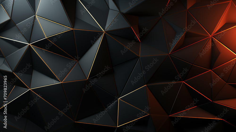 Wall mural abstract polygonal space low poly dark background with connecting dots and lines.