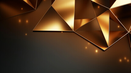 Abstract geometric background. Gold polygonal