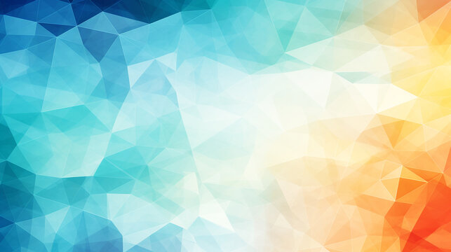 Watercolor-style polygon background in light rainbow colors