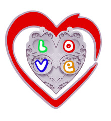 ILLUSTRATION  IMAGE " LOVE FOREVER " PNG FORMAT