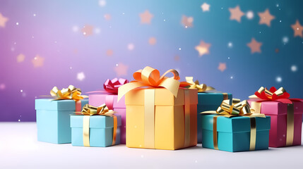 Fototapeta premium Gift box background with copy space for Christmas gifts, holidays or birthdays