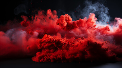 Red smoke on a black background