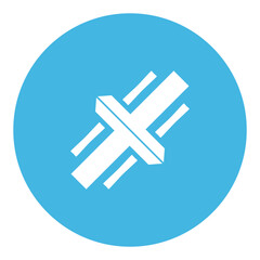 Obraz premium Abstraction. Sign on a blue background. Art design. Figure. Symbol and letter T. Number 1. Logo. Graphic element. Design. Illustration.