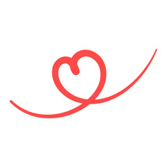 Heart vector shape clipart element. Valentine's Day romantic symbol illustration design