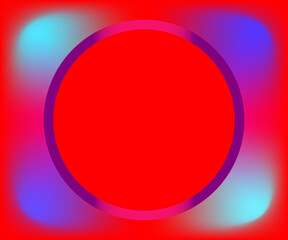 multicolored mirror photo frame on red background