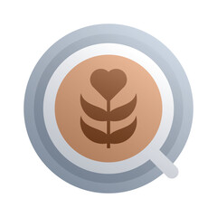 Latte art icons, minimalist vector illustration and transparent graphic element. Isolated on white background