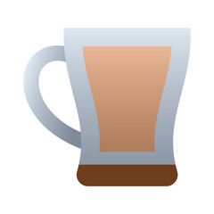 Coffee glass icons, minimalist vector illustration and transparent graphic element. Isolated on white background