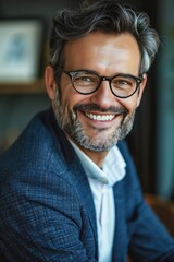 Smiling Man With Glasses and Beard