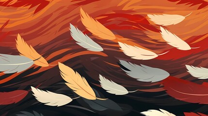 Obraz premium bird feathers background pattern, banner, wings background picture, seamless background