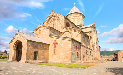 Fototapeta na wymiar Svetitskhoveli Orthodox Cathedral in Mtskheta, Georgia