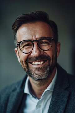Smiling Man With Glasses