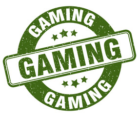 gaming stamp. gaming label. round grunge sign