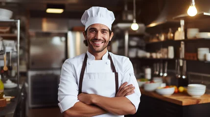 Foto op Plexiglas Smiling chef in his kitchen © alexkich