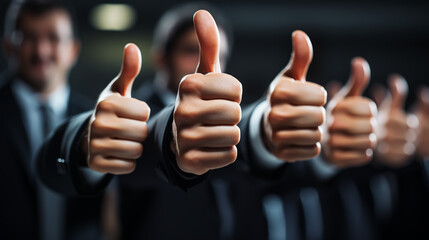 Businessman showing thumbs up - closeup shot