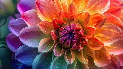 Obraz premium Colorful dahlia flower close up
