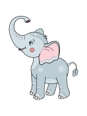 Cartoon Animal Elephant. Vector