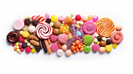 Fototapeta na wymiar colorful yummy candies on white background