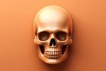 Obraz premium Close-up, 3d mockup of abstract skull with minimal background