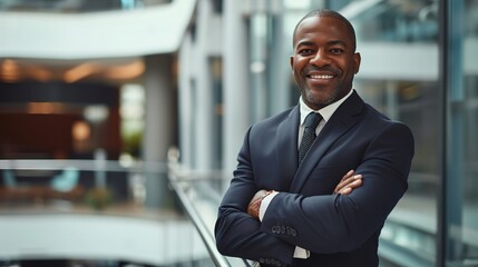 A professional businessman posing for a portrait, representing a successful and confident corporate professional