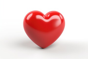 3d red heart icon isolated on white background, 3d render, soft lighting.