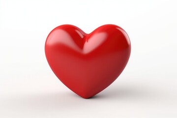 Obraz premium 3d red heart icon isolated on white background, 3d render, soft lighting.