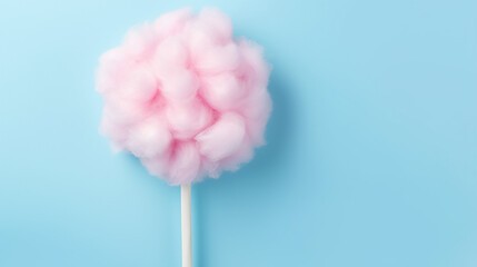blue background with pink cotton candy
