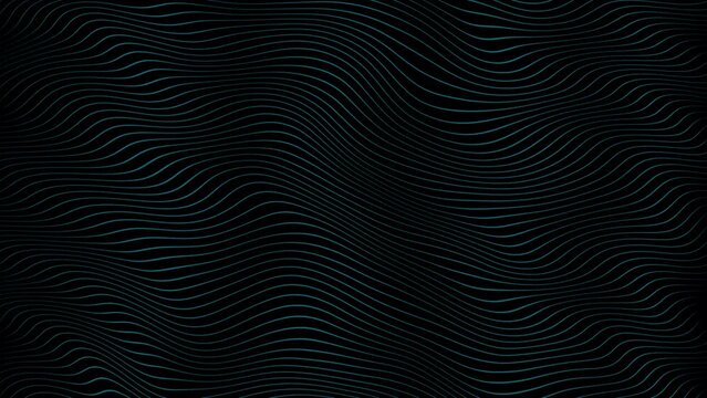 Teal collor Abstraction Waving Background Animated of Particle and Line. Virtual Space . Neon Curves