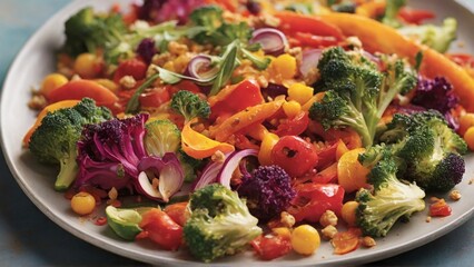 Celebrate the crispness of vegetables. Zoom in on a colorful mix of fresh, crunchy vegetables that bring vitality and crunch to a dish.

 - Generative AI