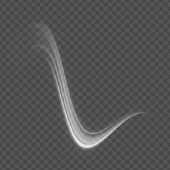 white blur trail wave, wavy line of light speed