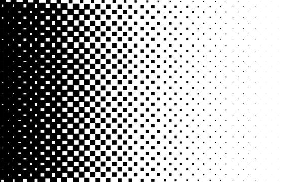Monochrome gradient Halftone faded grid background. Vector illustration. Small squares on white background. Pop art style gradient