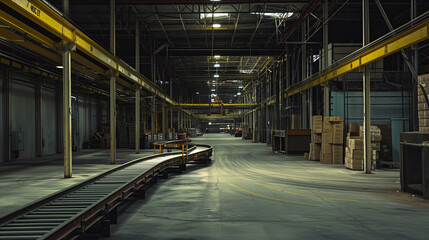 Obraz premium The Stark Reality of an Abandoned Warehouse in Economic Decline.