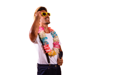 Brazilian Carnival. Man Isolated With Carnival Costume