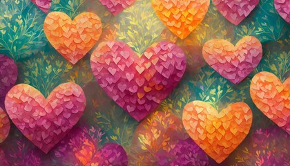 Glowing Heartscape: Bright Floral Wallpaper for Love Gift Packages