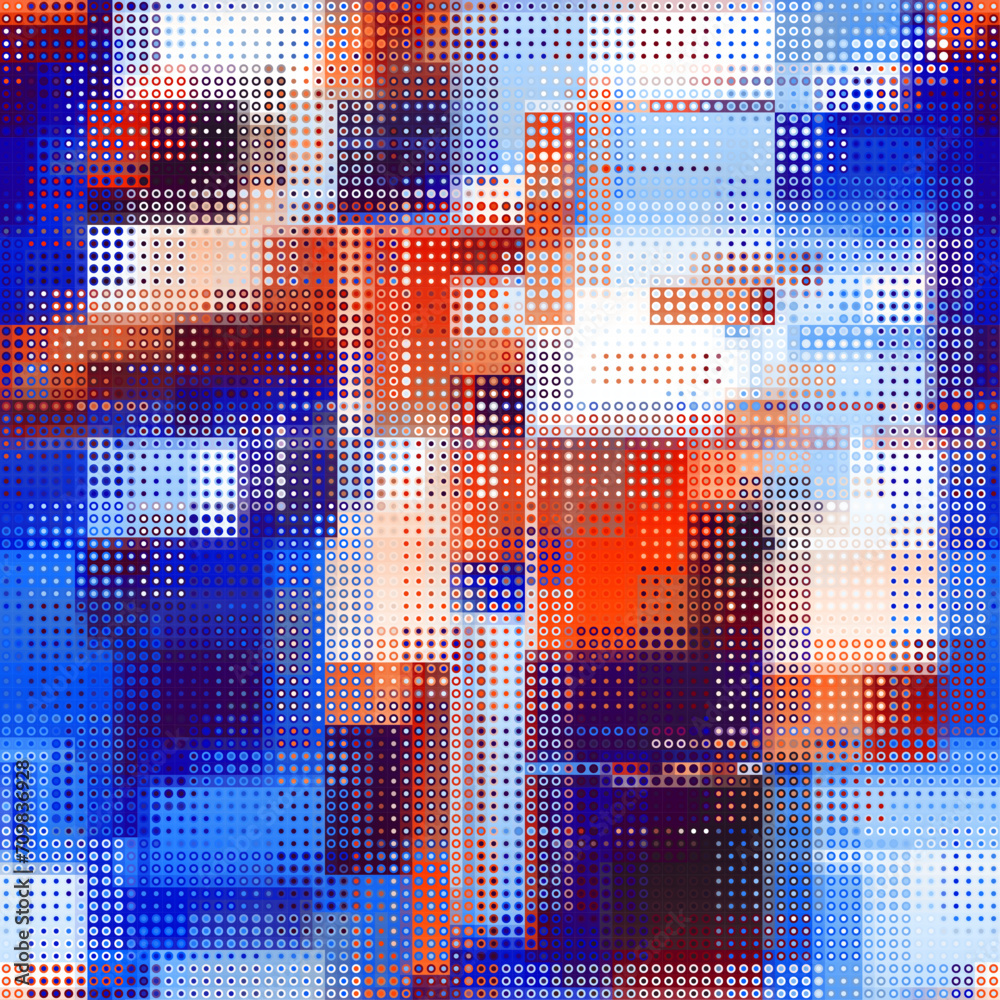 Poster Geometric abstract pattern. Halftone small dots pattern.