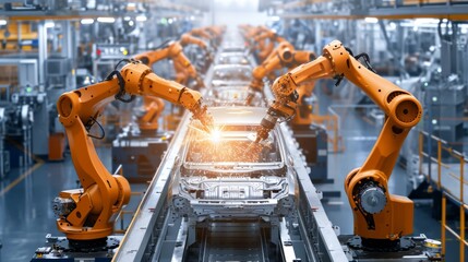 Advanced Robotics Technology in Automotive Assembly Line - Precision Engineering and Manufacturing