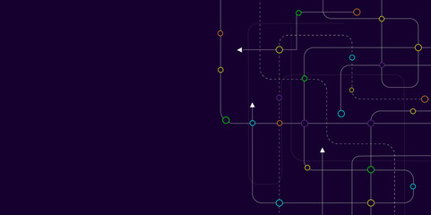 Vectors Digital technology blue background.  Circuit board background technology. Concept with technology line light.