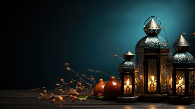 ramadan Kareem, Ramadan crescent moon, Eid Mubarak Islamic festival social media banner and Eid Mubarak