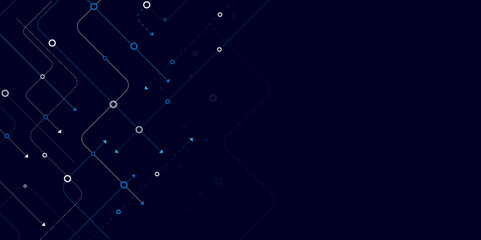 Vectors Digital technology blue background.  Circuit board background technology. Concept with technology line light.