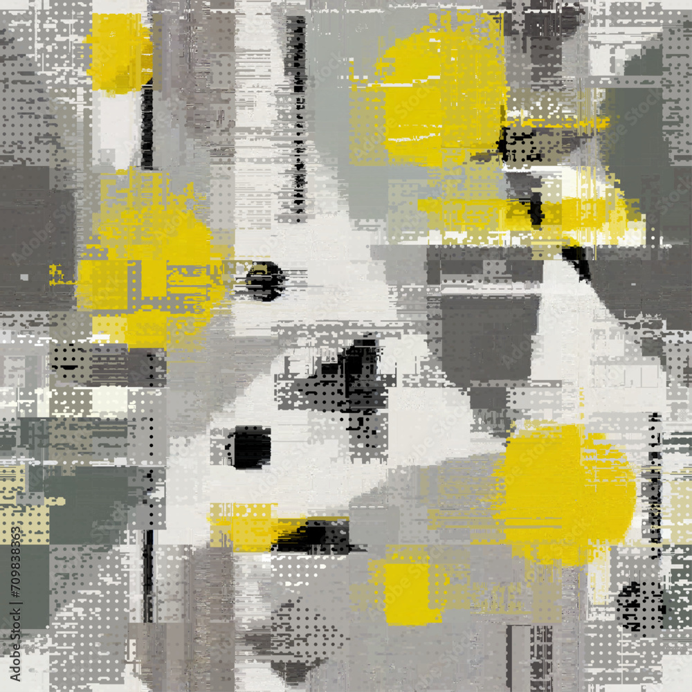 Aufkleber Vector image with imitation of grunge datamoshing texture.