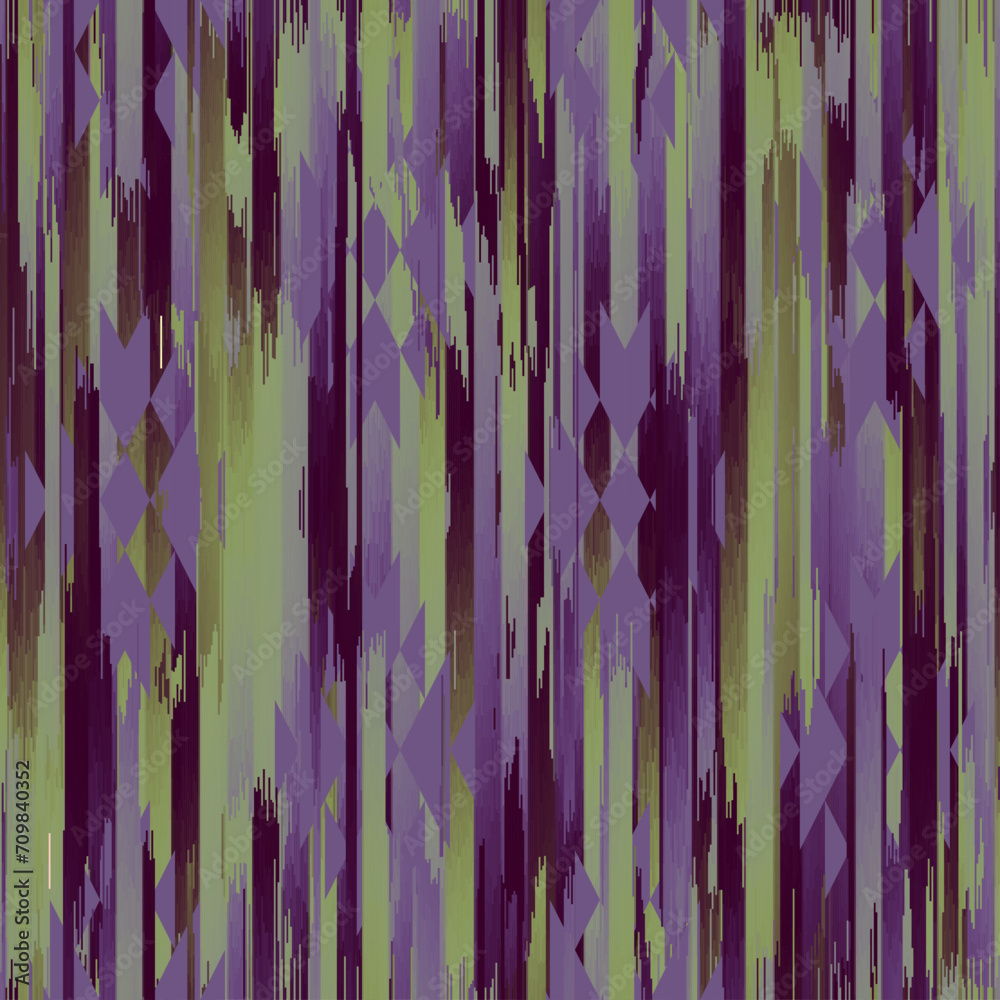 Aufkleber Geometric abstract grunge vintage pattern. Ikat style. Seamless vector image.
